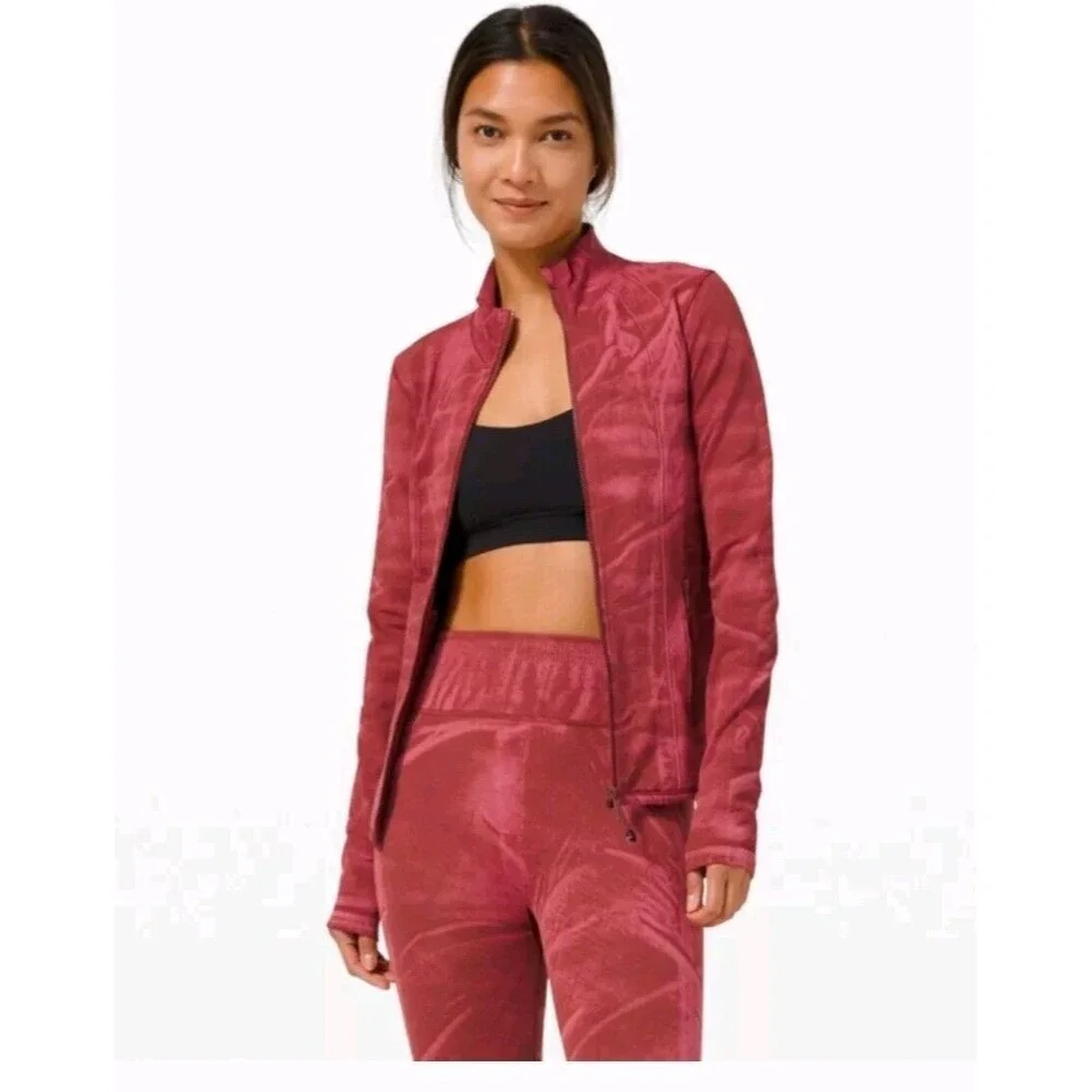Lululemon Womens 6 Ebb‎ to Street Define Jacket Wash Stone Chianti Red EXCELLENT - Picture 6 of 15